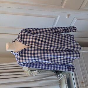 NWOT Frank & Eileen‎ Womens Eileen Style Italian Gingham Cotton Button Down  S-M